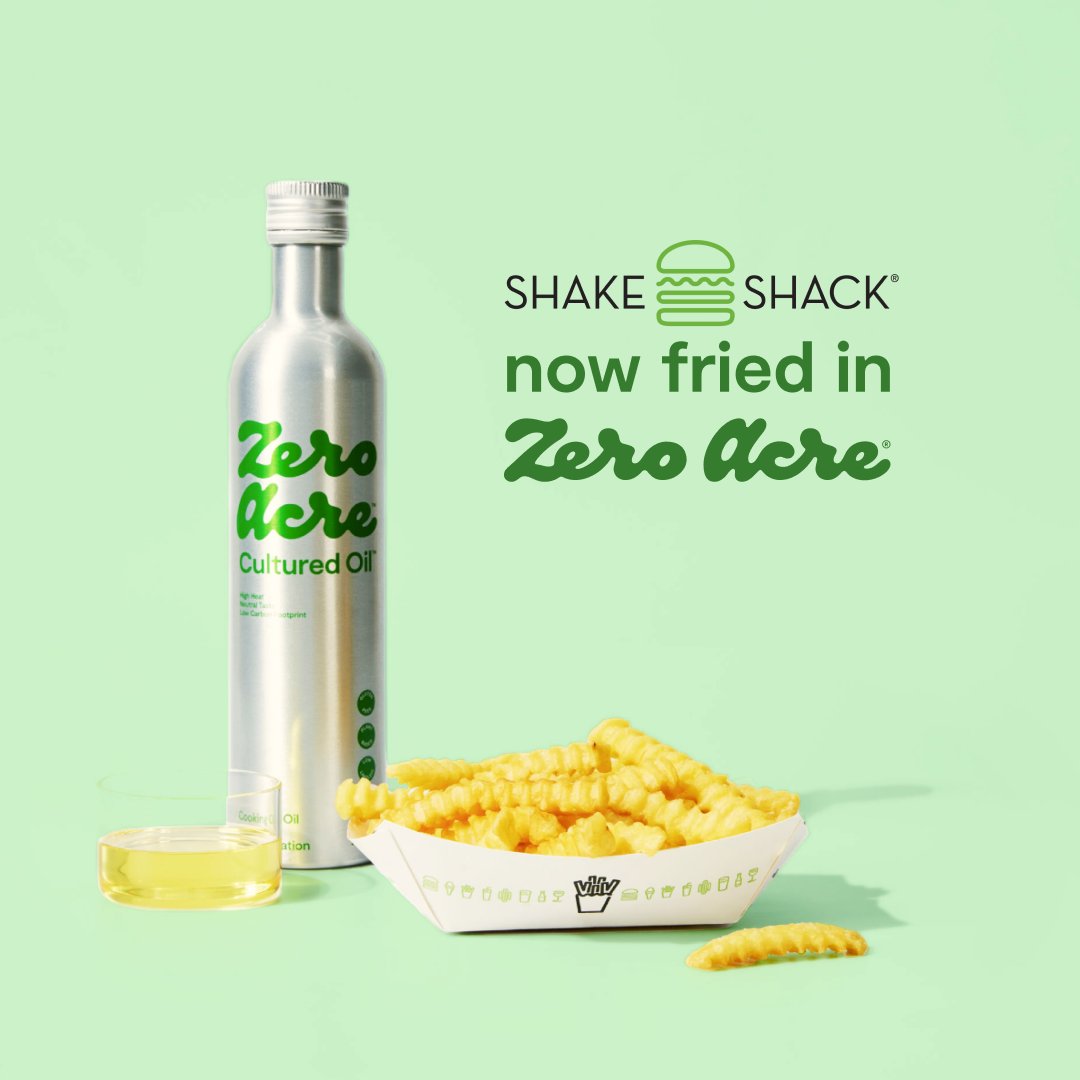 Select @ShakeShack NYC locations are now frying with Zero Acre oil in place of soybean oil! Includes fan-favorite Crinkle Cut Fries, 'Shroom Burger, Shack Stack, Veggie Shack, Chicken Shack, and Chicken Bites.

Come taste the difference at Hudson Yards and Battery Park locations!