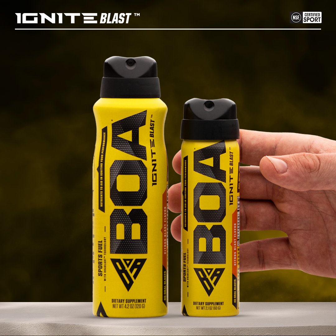 When you need energy fast, BOA IGNITE BLAST comes in handy. 

#BOAorNothing #FastMatters #Ignite #SportsNutrition #Energy