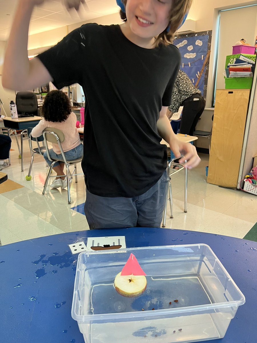 Mrs Tait helped up continue our apple unit. We made predictions whether our apple boats will sink or float! <a href="/SNIS_CT/">Sarah Noble School</a>