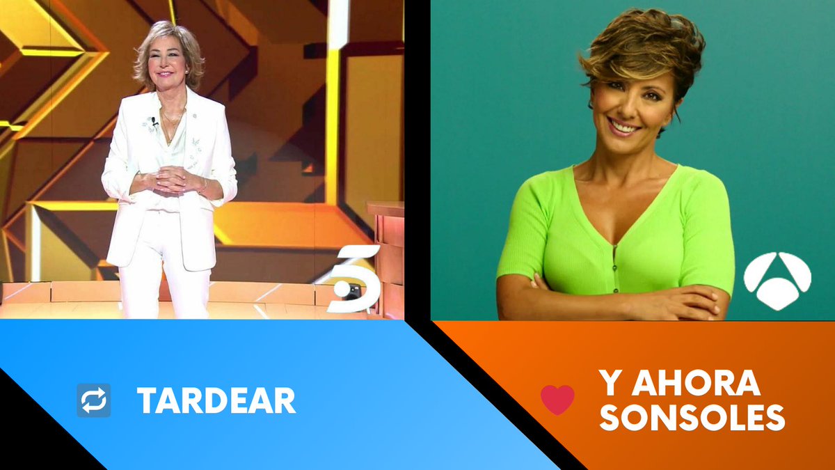 DiarioDeTele's tweet photo. DUELO EN LAS TARDES 

¿Qué programa estás viendo en las nuevas tardes de la tele? 

🔁 #TardeAR
❤️ #YAS18Sep https://t.co/wem4PWEIPK