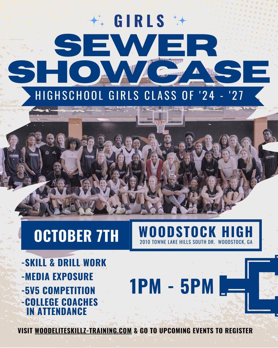 High School Girls Sewer Showcase

<a href="/avagrayy_/">Ava gray</a>  LOCKED IN🔒

✅Media Coverage
✅Evaluators
✅College Coaches

📍Woodstock HS
⏱1pm
🗓October 7th 

🚨Limited Spots🚨

🔒LOCK IN YOUR SPOT⤵️
woodeliteskillz-training.com &amp; go to upcoming events 

Use code Elite20 for 20% OFF