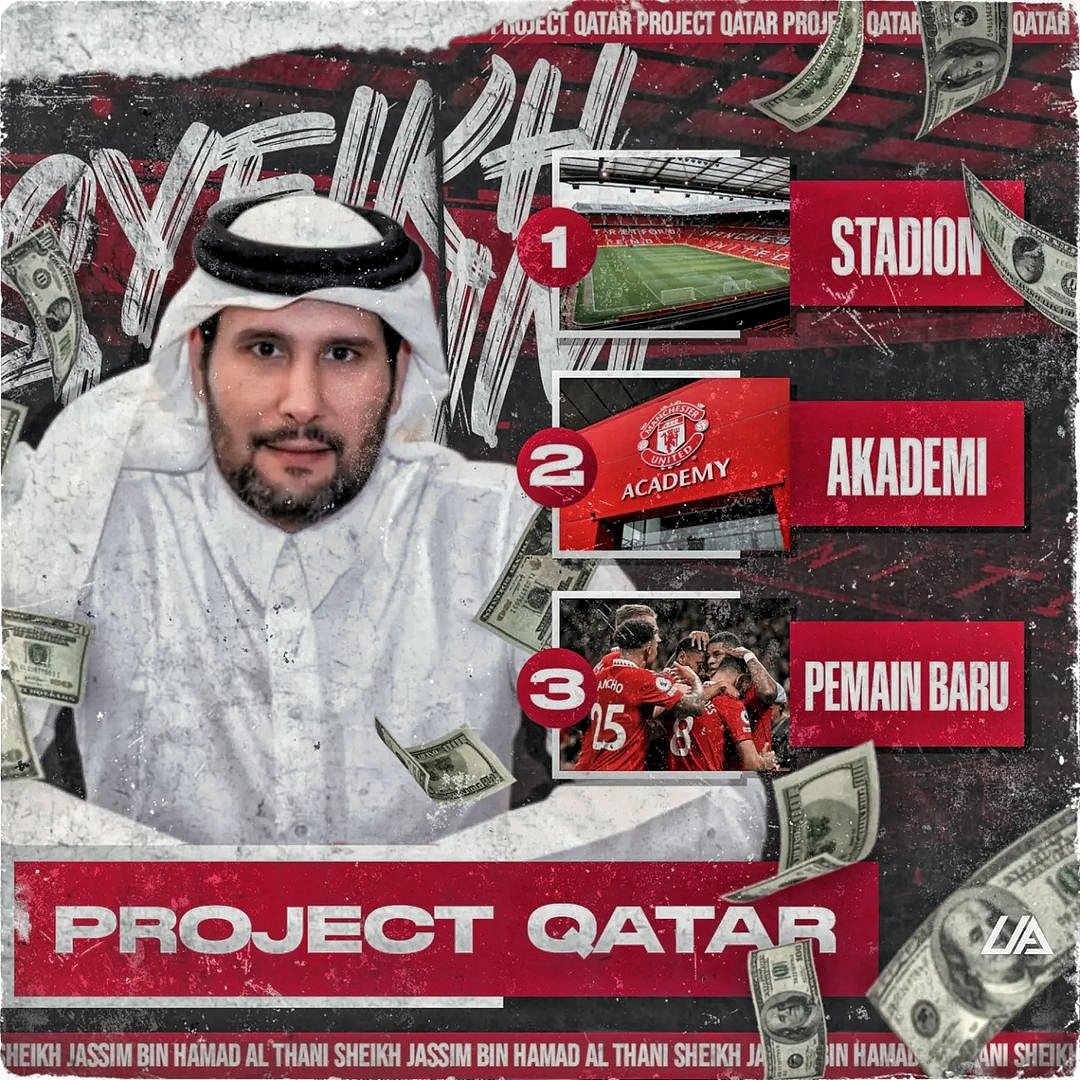 utdabout's tweet photo. 𝐁𝐑𝐄𝐀𝐊𝐈𝐍𝐆: Proses penjualan dan takeover Manchester United terus berjalan di balik layar, tetapi pihak-pihak yang terlibat lebih memilih untuk merahasiakan hal tersebut. 🚀🇶🇦

— @FabrizioRomano via @caughtoffside

Detail tawaran Sheikh Jassim:

- £6B untuk membeli 100% saham Manchester United
- £1.5B untuk renovasi Old Trafford, training centre, serta fasilitas akademi
- £2B untuk biaya transfer pemain dan staff kelas dunia untuk membangun fondasi yang telah dibuat Erik ten Hag
- Semua hutang klub juga akan dibayar lunas

Selama ini gaada update dan anteng-anteng aja, ternyata proses takeover emang sengaja ga di-up ke publik guys.

Sumber langsung dari Fabrizio Romano nih, nampak harapan itu masih ada! 🔴🔥