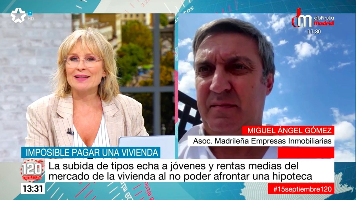 FADEI_Patronal's tweet photo. 🎥 Miguel Ángel Gómez Huecas, presidente de #FADEI y de #AMADEI, atendió a las cámaras de #TeleMadrid para analizar el acceso de los españoles al mercado de la #vivienda en un contexto de #inflación y de encarecimiento de la financiación hipotecaria https://t.co/wo82LkxoCU