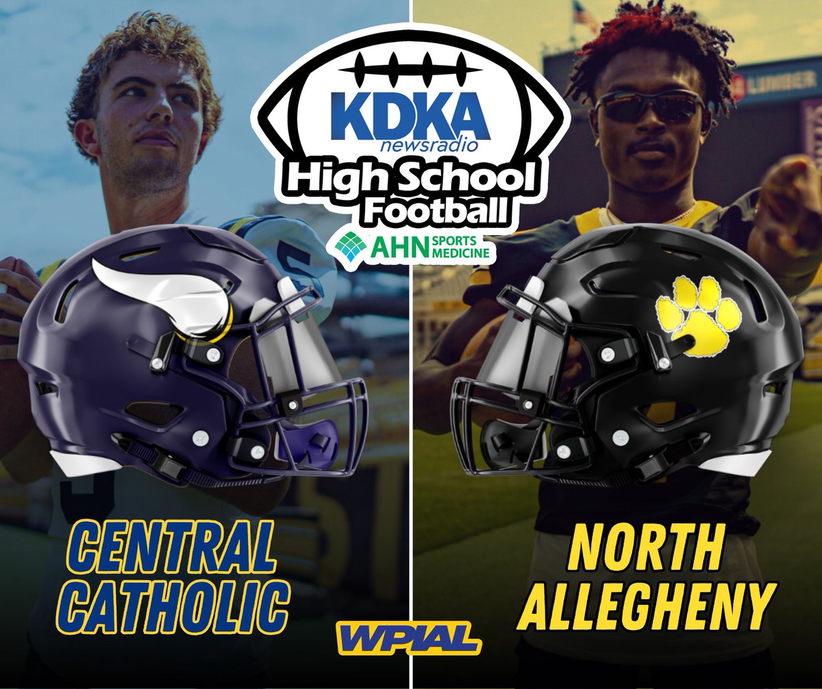 𝐖𝐄𝐄𝐊 𝟒 North Allegheny (@nafootball_tfl) battles Central Catholic (@PCC_FOOTBALL) in a repeat of last year’s 6A title game Friday night in our KDKA Radio @AHNSportsMed HS Football Game of the Week‼️ Drop your predictions below ⬇️ #KDKAFridayNightLights #GoNextLevel #WPIAL
