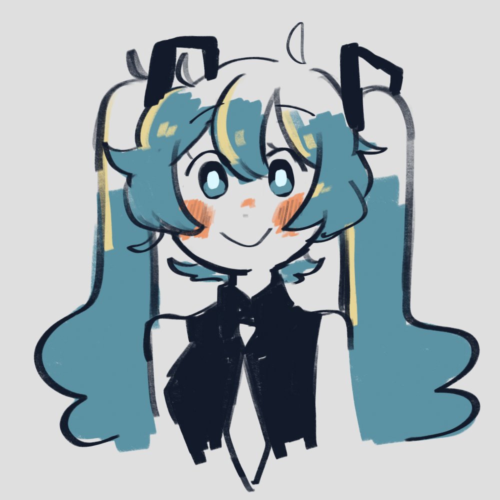 初音ミク 「Thinking of opening sketch com/misions, 」|StarGlow🌻@ LAYTON IS BACK☕のイラスト
