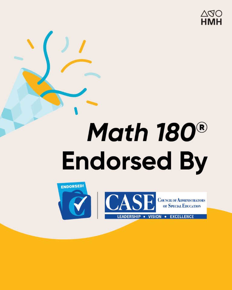 Truly an honor to have HMH’s Math 180 program endorsed by the Council of Administrators of Special Education! Read more about CASE’s endorsement here. spr.ly/6001PjYW1