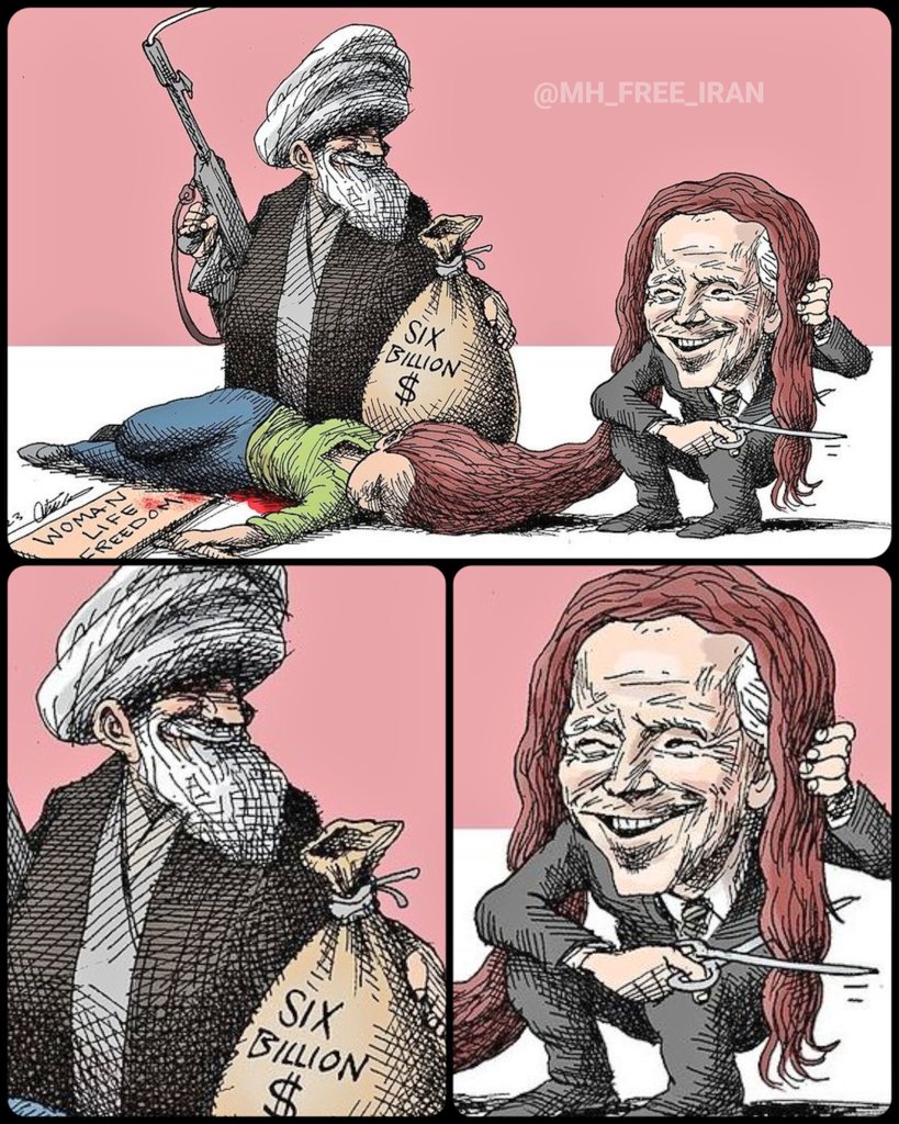 🚨 کاریکاتوری زیبا از "مانا نیستانی"

👈 جو بایدن در کنار مردم ایران... 😐

#مهسا_امینی
#نه_به_جمهوری_اسلامی
