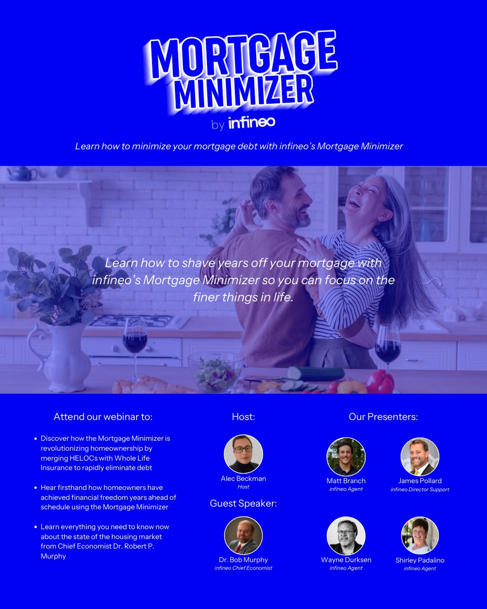 Your money should work hard for you. 

Register for our webinar on 9/21 with <a href="/BobMurphyEcon/">Robert P. Murphy</a> and the team to learn how to shave years off your #mortgage

Register here:
zoom.us/webinar/regist…

Live free. Live grand.
