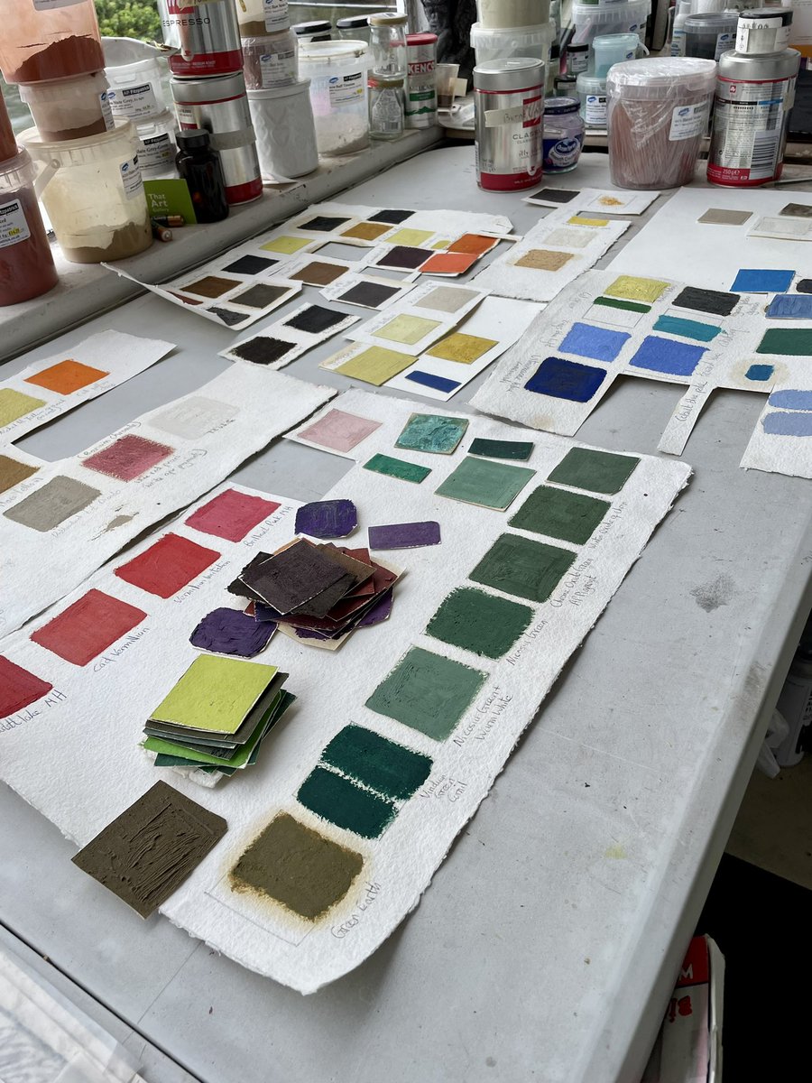 ClareThatcher2's tweet photo. After a summer of drawing it feels SO good to be painting again……
In response to my drawings and sketchbook work I am beginning playing with ivory black & burnt sienna pigments as ground colours on 640gsm rag paper.
#drawingintopainting #oil #pigment #oilpainting #inseries https://t.co/tQWLSrpbiZ
