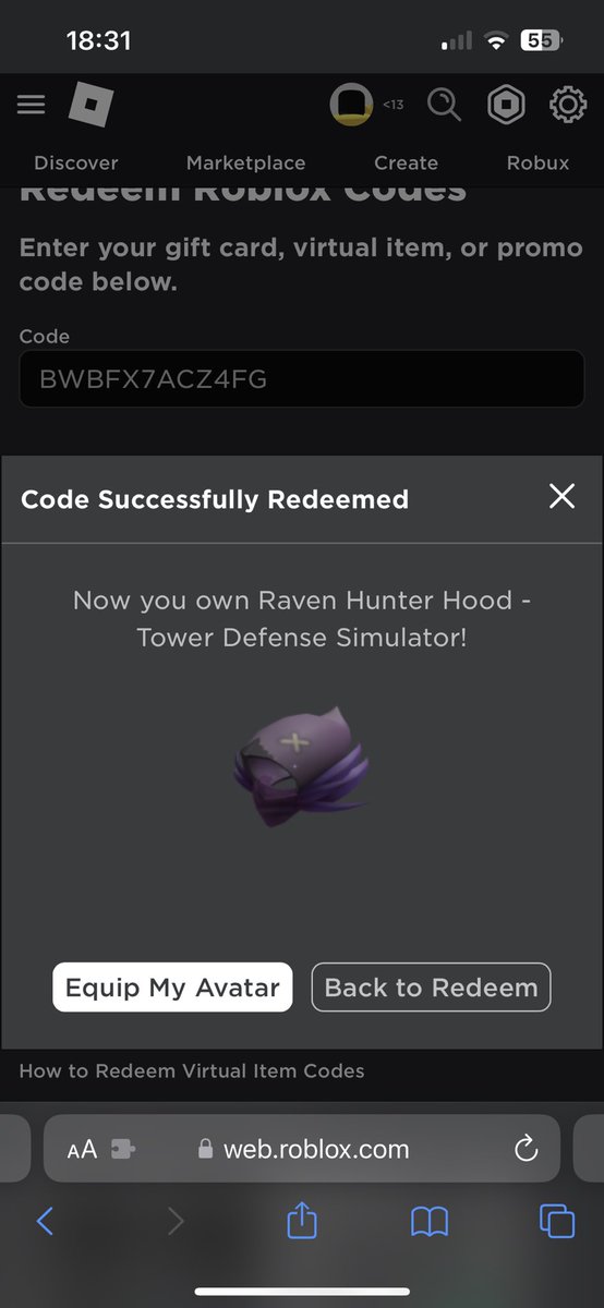 ExpensiveBaymax's tweet image. Tysm @SlareSX for this beautiful toycode this was one of my dream items i wanted you made my day🙏 #roblox #toycode