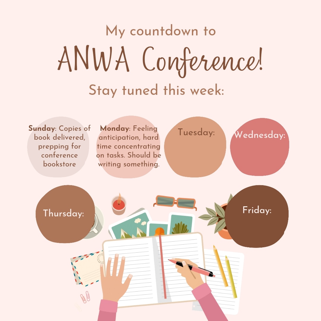 My own little personal countdown until ANWA conference. Stay tuned for each day. If you're going, what are you excited for? If not, what kinds of writing events do you look forward to?
#americannightwritersassociation #indiepublishing #indieauthor #writingcommunity #writingevent