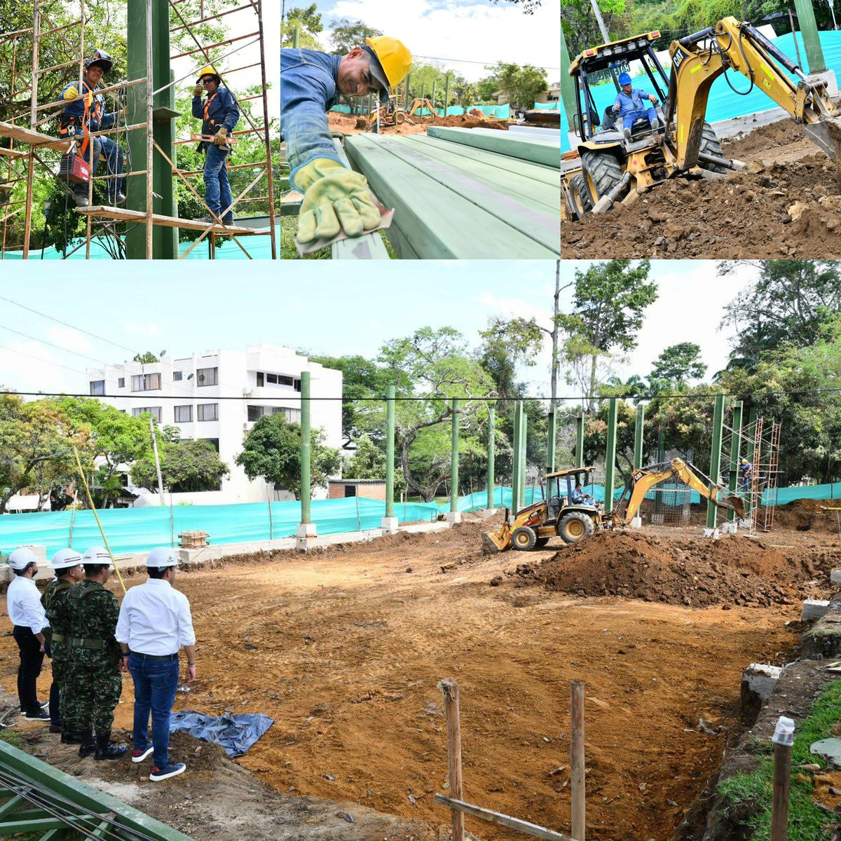 MAguilarHurtado's tweet photo. Visitamos el Cantón Militar Palonegro de #Bucaramanga donde se está construyendo el Centro de Rehabilitación y Acondicionamiento Físico. Un espacio de 1.549,27 m2 que contará con el equipamiento especializado para la prevención, tratamiento o rehabilitación de militares afectados en el servicio de combate.

Esta obra avanza en un 20% con la que se beneficiarán 6.125 hombres y mujeres que pertenecen a  @Ejercito_Div2 y la #QuintaBrigada, además de 16.600 miembros de la comunidad militar, civiles y retirados. 

Con esto se podrán rehabilitar nuestros soldados heridos y quienes quedaron en situación de discapacidad en el cumplimiento de su misión, asimismo, garantizamos la calidad de vida del personal militar activo. 🇨🇴