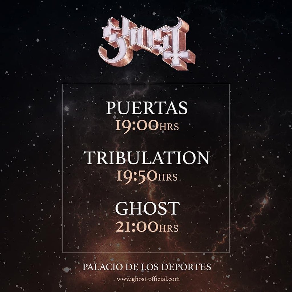 Horarios de Ghost en el palacio de los deportes CDMX
.
.
.
.
.
.
.
.
.
.
<a href="/thebandghost/">Papa V Perpetua</a> 
@palaciodelosdeportesmx 
#ghost 
#palaciodelosdeportes 
#metaltopmx