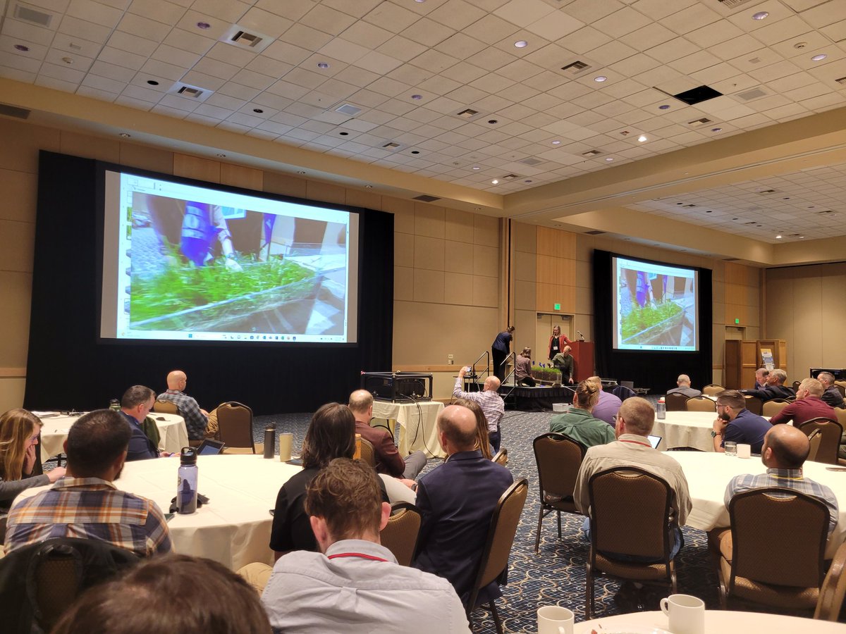 JeremyDeischer's tweet photo. Really interesting presentation by @Muller_Eng showing the impact of grass buffers on drainage #casfm2023 to kick off the non construction project of the year. Even included a live webcam! https://t.co/dlnoaJ0Xyh