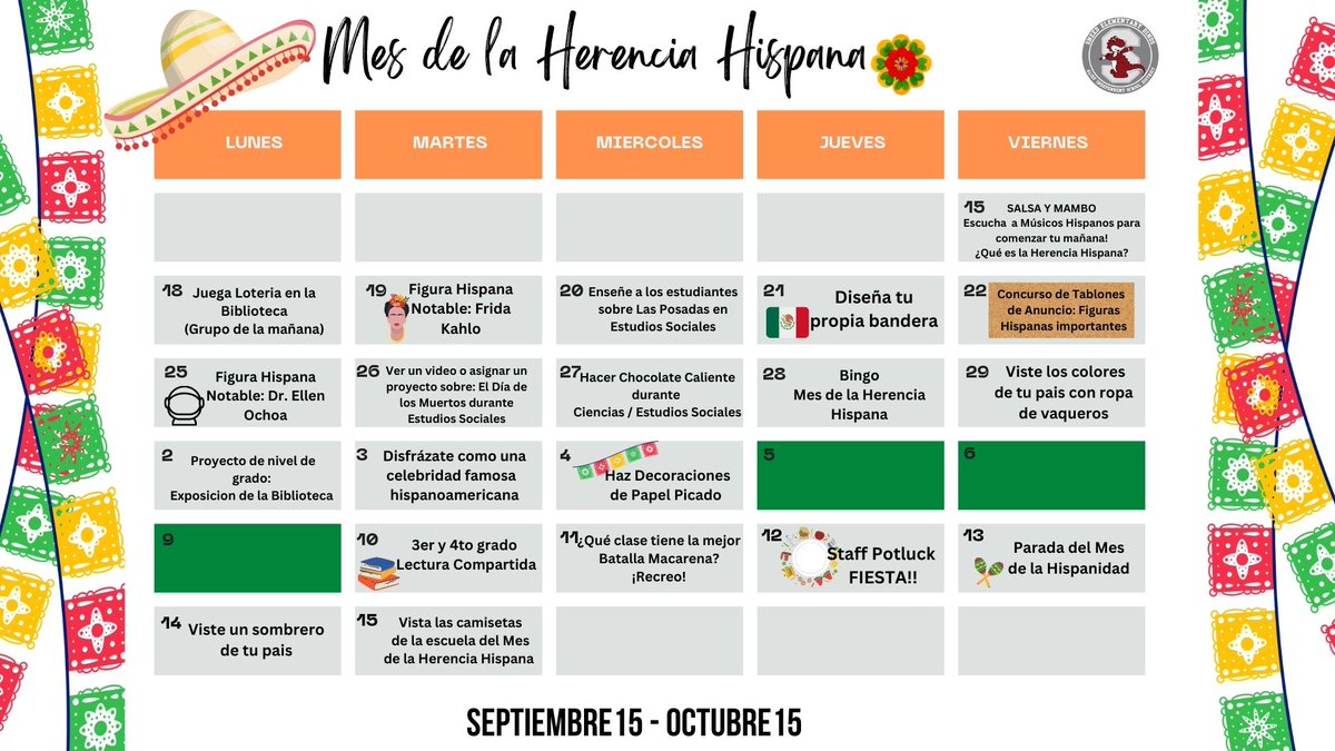 Sneed celebrates Hispanic Heritage Month! We'll be celebrating the achievements and contributions of the Hispanic community. #HispanicHeritageMonth #aliefproud #everystudenteveryday