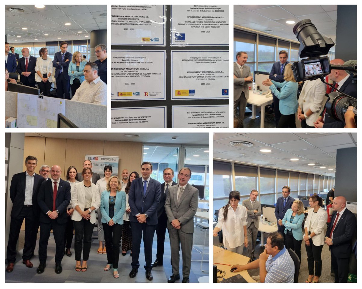 Impresionante visita a @IDP_Iberia en #Sabadell, líder internacional en diseño y gestión de proyectos de ingeniería en distribución, medio ambiente, industria y digitalización, algunos de ellos financiados con fondos #NextGenerationEU🇪🇺.

#OrgulloDePaís🇪🇸