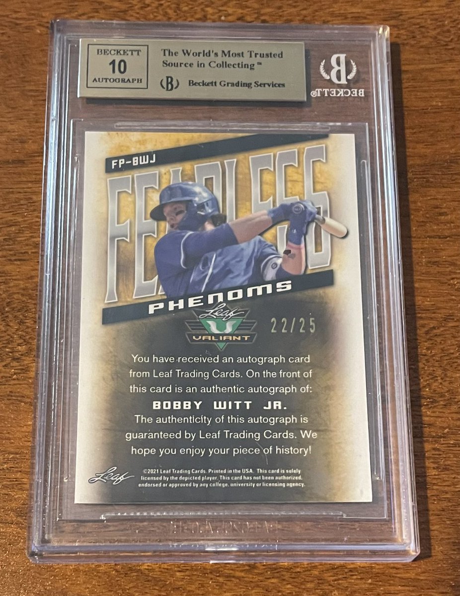 Redsoxal_'s tweet photo. @PEDBreaks Bobby Witt Jr Rookie 2021 Leaf Valiant Pink Auto. 
$60 Shipped.
Numbered 22/25. PayPal Only. https://t.co/G1oEsiKcHq