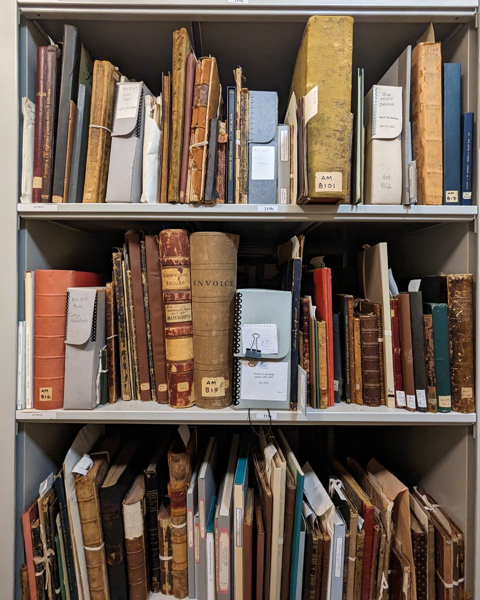 historicalpa's tweet photo. HSP’s Ams are a heavily researched run of “old HSP call numbers.” These unique manuscripts include sketchbooks, diaries, etc. Frequent use of these items puts heavy wear on them, so our conservationists have made custom slipcases for each volume. A beautiful glow-up!
#OnlyAtHSP https://t.co/eKFkD7T025