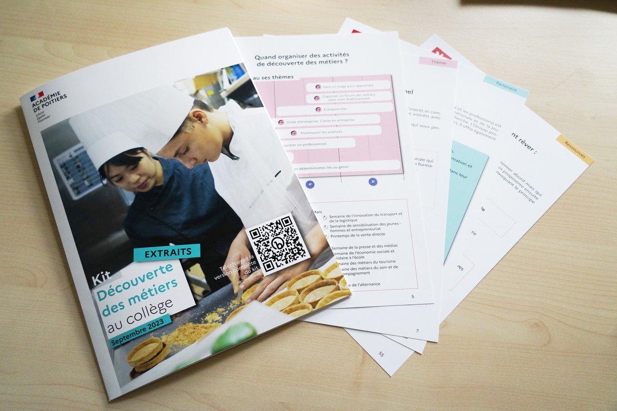 acpoitiers's tweet photo. Pour accompagner la découverte des métiers au collège, l'@acpoitiers propose aux équipes un kit pour organiser des actions avec leurs élèves et le monde socio-économique
👉au collège Fontanes #Niort, préparation d'une immersion en entreprise avec les 4e et @BndicteRobert https://t.co/RdkRlzKoaw