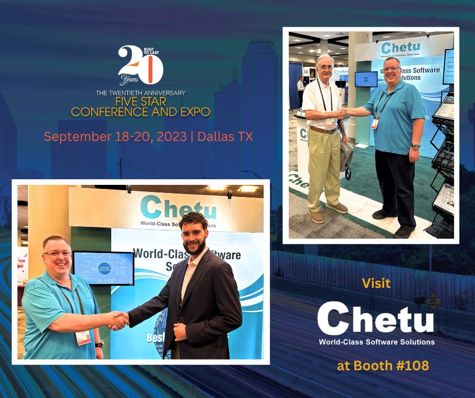 ChetuInc's tweet image. Here&apos;s to a great start at the @FiveStarInst  Conference &amp;amp; Expo! Come and visit our Chetu team at Booth #108. Discover how our #LendingSoftwareDevelopment can help you achieve your goals. Click here: tinyurl.com/j9n4cc5.
#FSCE23 #Lending #Mortgage #AutoFinance #CustomSoftware