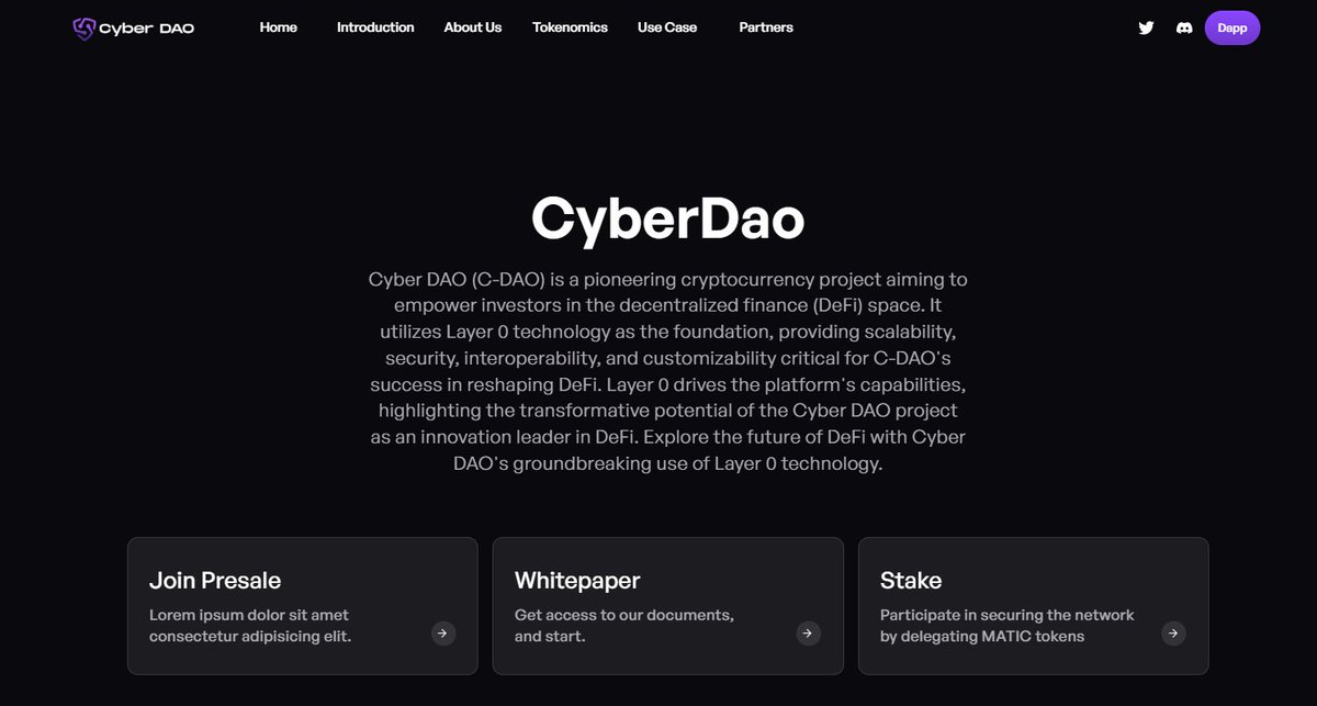 Get to know us even more on our website. #CyberDAO

website - cyberdao.tech