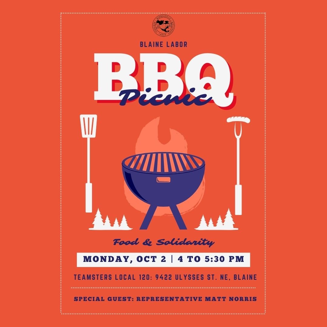 Join me for a barbeque to celebrate the importance of organized labor in our area at the Teamsters Local 120 on Monday, Oct. 2, from 4 - 5:30 pm. This will be a great opportunity to enjoy some food and solidarity with other union members. RSVP at fb.me/e/1evqX2Cfy.