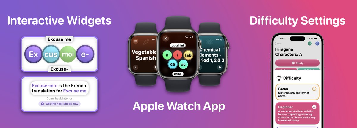 subwords's tweet photo. The #iOS17 update for Study with Subwords is almost here! You'll get Interactive Widgets, a brand new Apple Watch app and a study difficulty system!

Download Study with Subwords on the AppStore!
https://t.co/b2yDgrJ77d

#indiedev #iosdev #watchOS10 https://t.co/31ZdTUzR8D