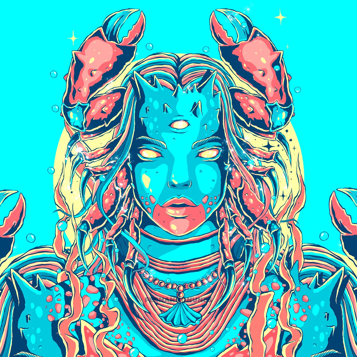 One more #illustration for my Zodiac Signs Collection! 
For me it is kinda obvious, but I want to hear from you, which one is this? 😅

#vectorart #digitalart #adobeillustrator