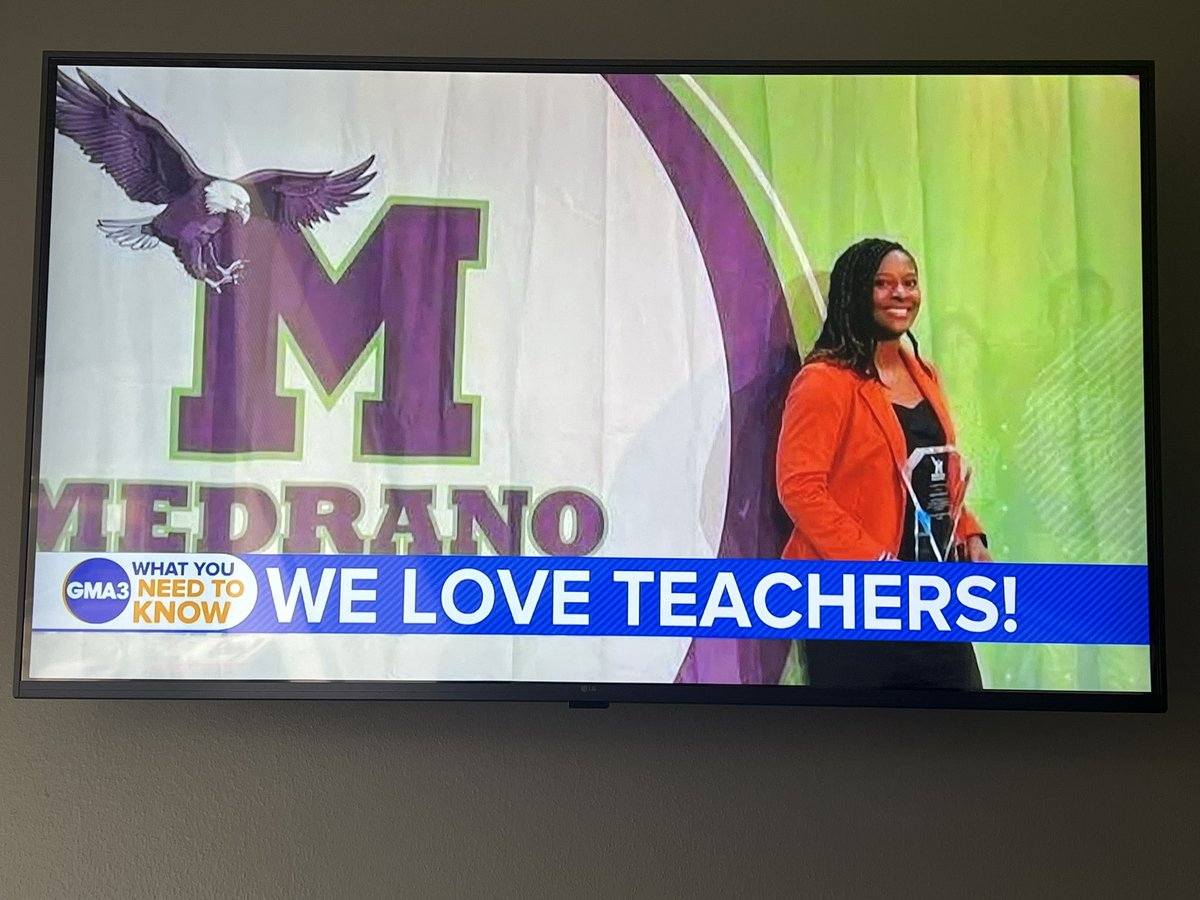 dallasschools's tweet photo. Tune in now and watch a special interview with Keisha Edwards from Francisco “Pancho” Medrano Junior High School on @goodmorningamerica https://t.co/UJy1ba8gom