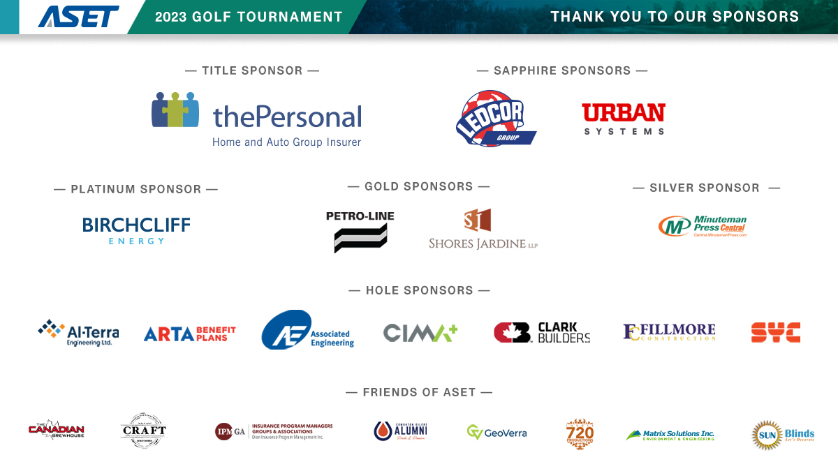 One final thank you goes out to every sponsor who dedicated time and resources to the 2023 ASET Golf Tournament!