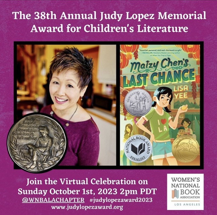 It's the 38th Annual Judy Lopez Memorial Award w/winning authors @LisaYee1 @kwamealexander @CeliaCPerez @SkylerSchrempp!!! Virtual Award: Sun, Oct 1 at 2 pm PDT/5 PM EST Hosted by @AlanGratz youtube.com/@WNBALACHAPTER + Virtual Author Talk at 3 pm crowdcast.io/c/judy-lopez-m…