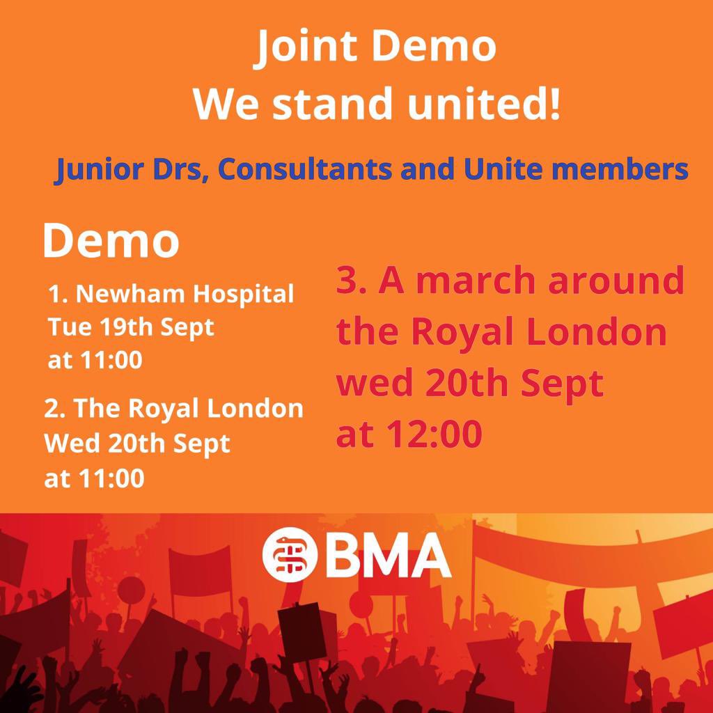 Please join the demo and the March <a href="/BMA_Consultants/">BMA Consultants</a> <a href="/TheBMA/">The BMA</a> @BMA_JuniorDocs <a href="/unitetheunion/">Unite the union: join a union</a>