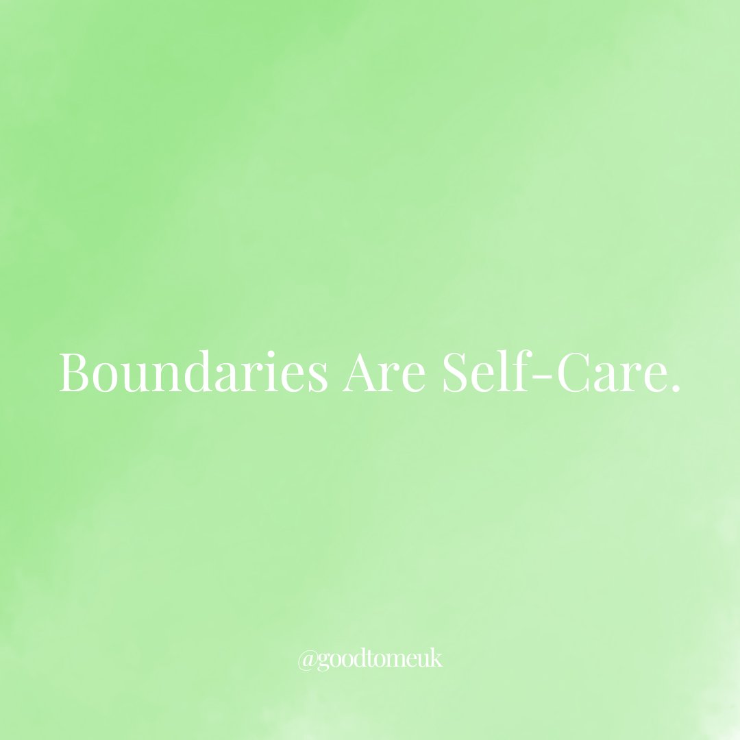 Goodtomeuk's tweet photo. Boundaries are vital for your well-being. Boundaries are self care and it's important for us to be equipped with the knowledge and skill of creating, setting and honoring our boundaries. https://t.co/FbFBX6q5u9