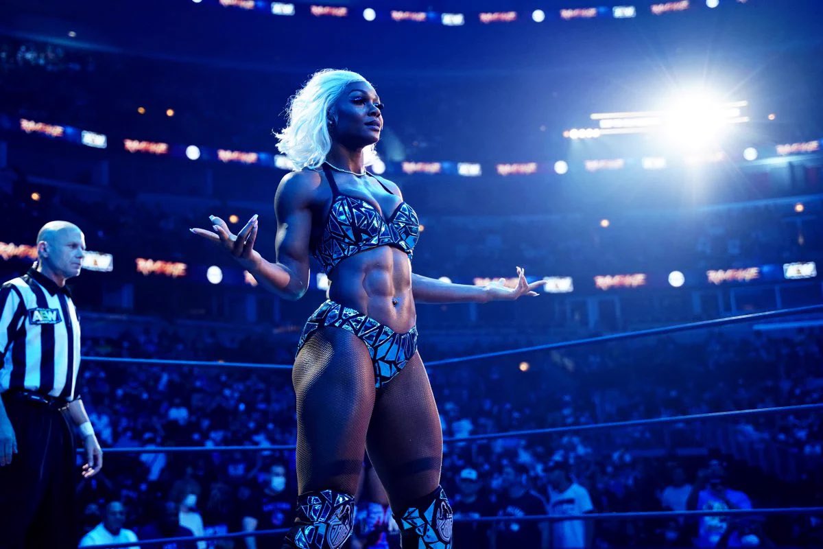 WrestlePurists's tweet photo. Those close to Jade Cargill said that she was treated well by AEW upon leaving, and there doesn’t seem to be ill will. 

She received a nice ovation backstage and spoke with numerous talent about wrapping up. 

It was said that it was important to AEW to give her an appropriate sendoff.

- @FightfulSelect