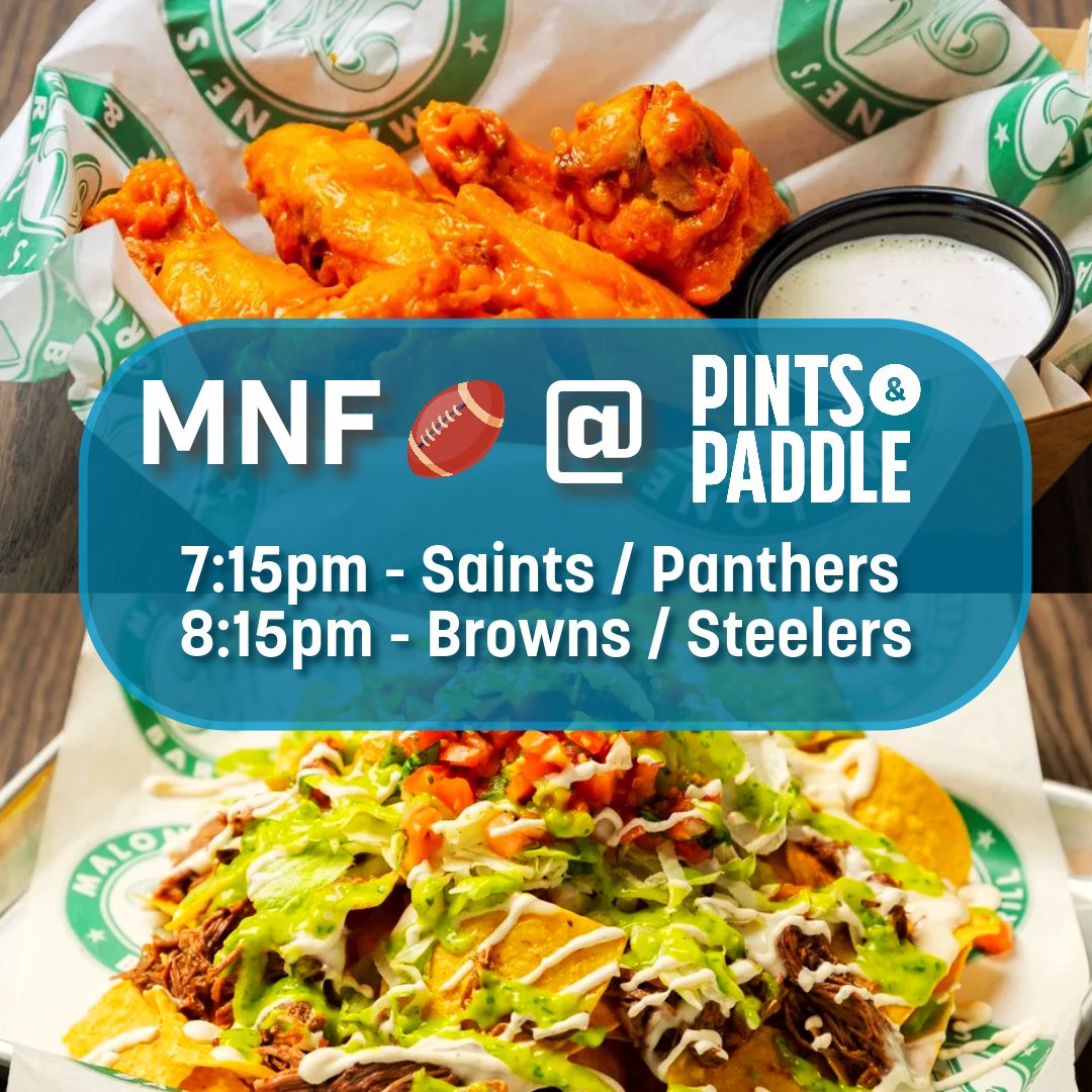 pintsandpaddle's tweet photo. Double the Monday night football, double the fun! Stop by for wings, nachos, wraps, all of your favorite foods for watching the games! ππππΊ
#football #sportsbar #wings #burger #beer #coorslight #minnesota #nfl #pickleball #pintsandpaddle https://t.co/Gt5Sz8eHYv