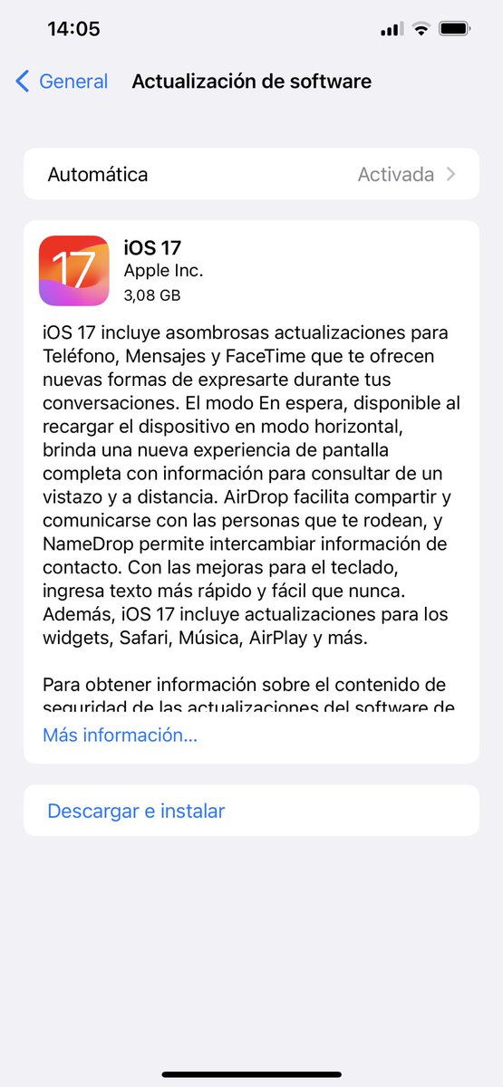 RlarranagaR's tweet photo. #iOS17 :D por fin https://t.co/w3Oc4X2x46