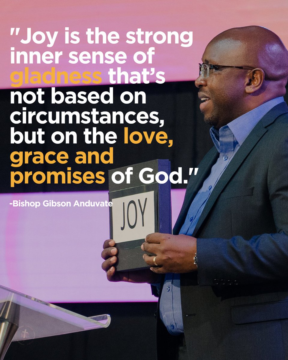 "Joy is the strong inner sense of gladness that’s not based on circumstances, but on the love, grace and promises of God." Bishop Gibson Anduvate.
<a href="/anduvate/">Dr Gibson Anduvate</a> 

#Sermonquote
#MondayWisdom
#RaisingGodlyGenerations