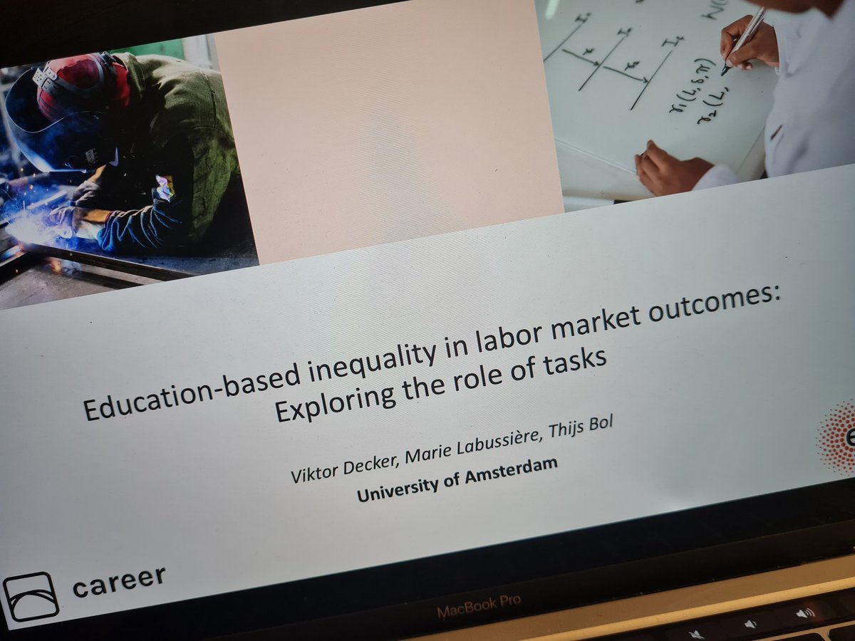 vvdecker's tweet photo. You are at @ECSR_Soc annual conference in Prague? Join our session tomorrow at 11:00am in Room 104 to hear me present on what tasks have to do with education-based inequalities in income and employment. Joint work with @LabussiereMarie @thijs_bol. It will be awesome! @CAREER_erc https://t.co/xKAeBmzW4M
