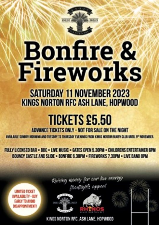 Kings Norton RFC (@kingsnortonrfc) on Twitter photo Bonfire and fireworks 2023 event #Pitchero
pitchero.com/clubs/kingsnor… Bonfire and fireworks 2023 event #Pitchero
pitchero.com/clubs/kingsnor…