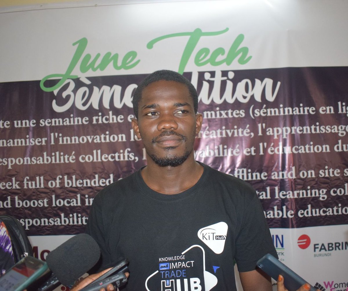 Ciep_Bdi's tweet image. Pour Alimas Ferdinand Ernest coordinateur national de @KithubNews  #junetech est un programme qui vise à offrir de connaissances aux jeunes,un espace de co-working de jeunes entrepreneurs et start-up pour faire connaitre leurs produits et montrer  l&apos;importance du numérique.