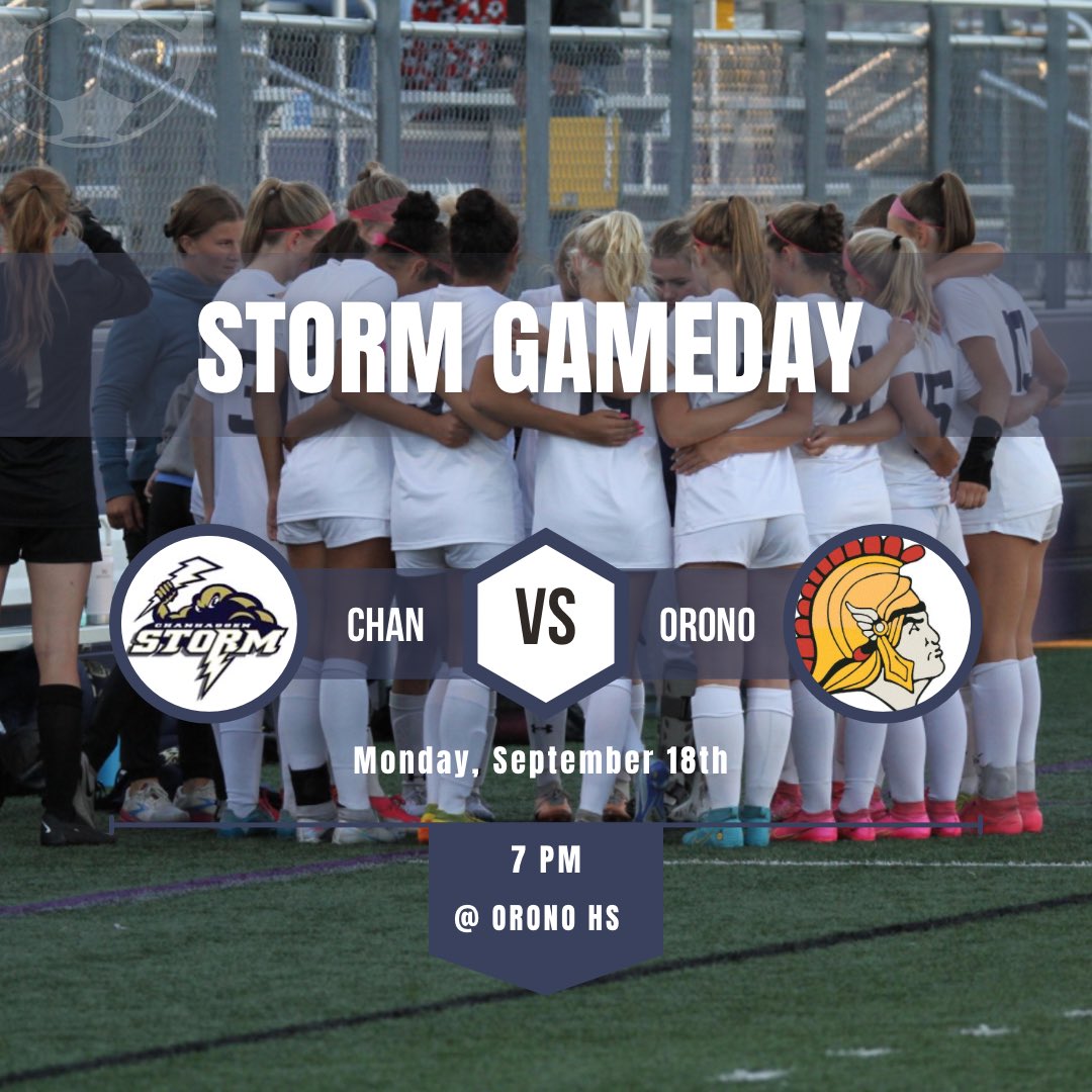 Woo it’s gameday!! 😄 The storm take on conference opponent Orono at 7pm @ Orono High School!!! Go Storm! 🌩️💙💛