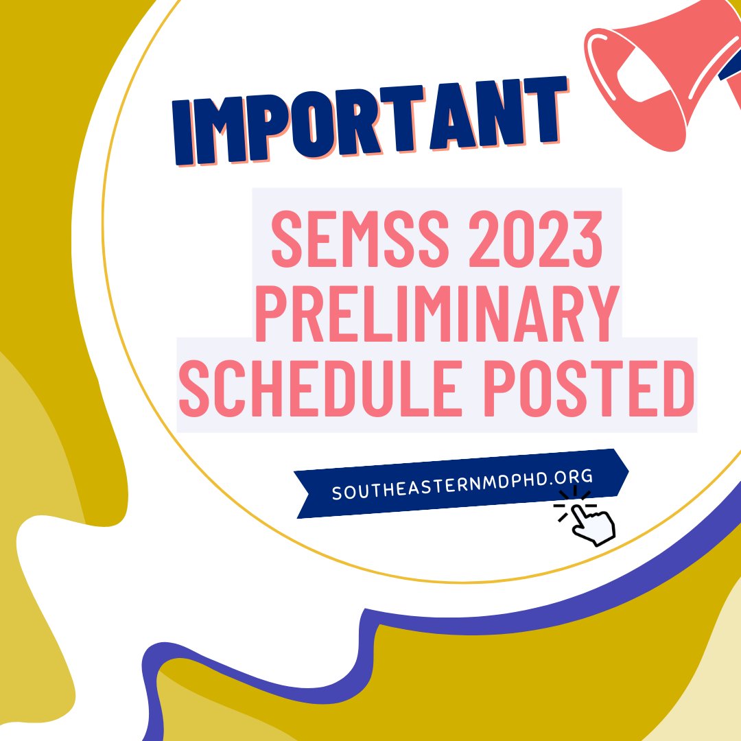 Schedule for #SEMSS2023 at Emory has been posted to our website! #Register and submit your #abstracts today at southeasternmdphd.org! #conference #medicalscientist #mdphd