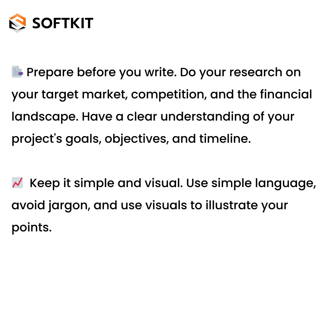 SoftkitIT's tweet photo. 5 Tips for Writing a Winning Project Funding Proposal

If you're looking for funding for your next project, writing a winning proposal is essential. Here are five tips to help you get started.

#projectfunding #proposalwriting #fundraising #investment https://t.co/L7O8tFpWif