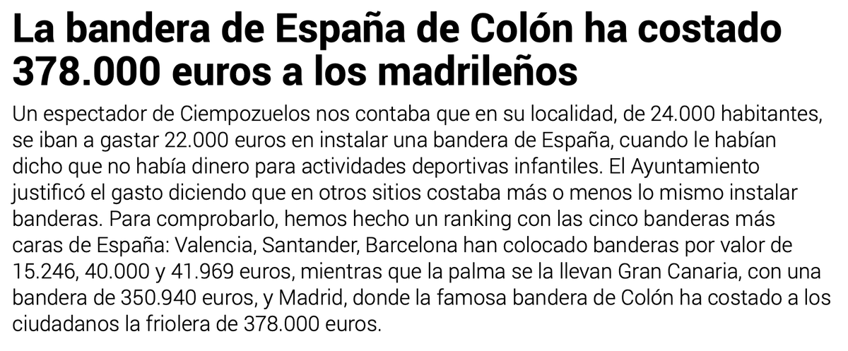 Miquel_R's tweet photo. Siete veces menos que la bandera española de la plaza Colón de Madrid. https://t.co/bHgIp5jAwq