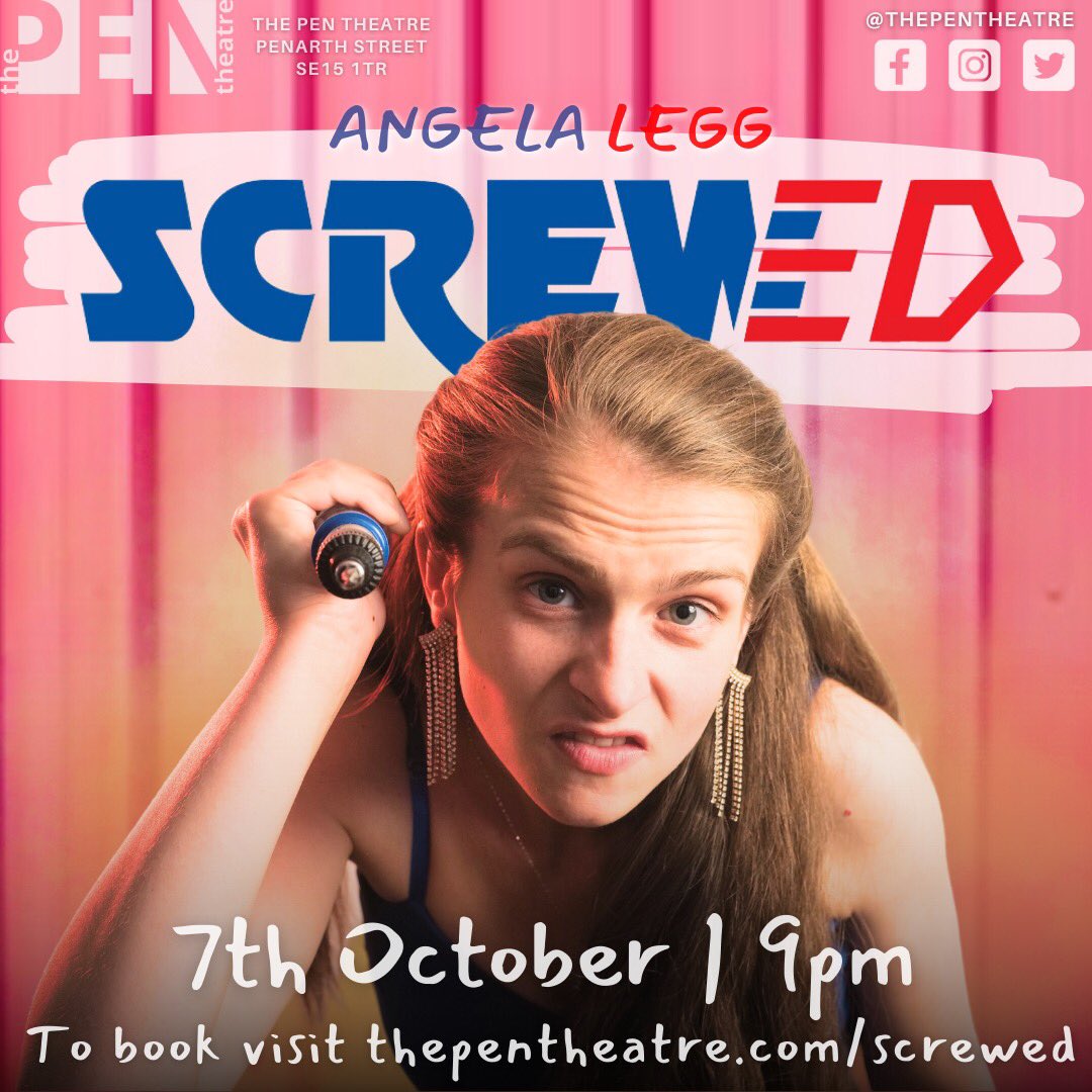 📣 FRESH OFF THE FRINGE ANNOUNCEMENT 📣 <a href="/AngelaLegg/">Angela Legg - performer</a> presents SCREWED | 7th October, 9pm | Ridiculous rhyme, dazzling dance and filthy feminism, one not to miss! | Tickets on sale now > thepentheatre.com/screwed #soloshow #feministcomedy #5starreview