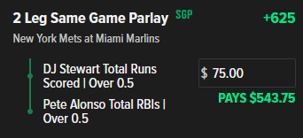 Lineup_Guy's tweet photo. Sized down because only 1 game of this order but the odds are good enough to make it worth betting. Stewart hit 3rd before Alonso last game vs a righty. CZR has him 4th so here are the flip plays. FD and BR agree with me (last bet is only +2500 on BR!)

#MLBPicks #GamblingX https://t.co/XLSQ98LK4o