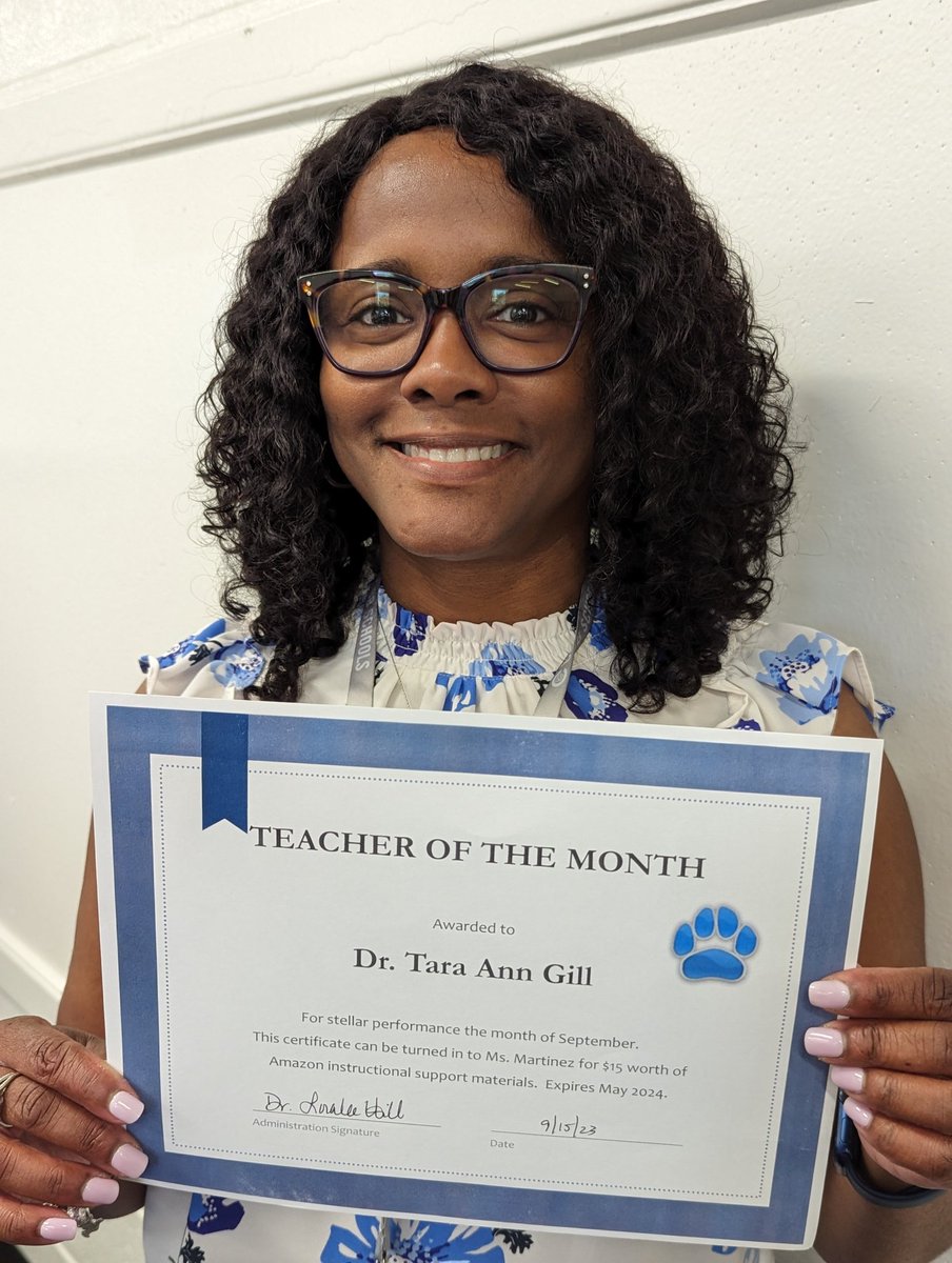 SLPCobb's tweet photo. One of our new Cobb SLPs recognized as Teacher of the Month. #SLPstrong https://t.co/wUoeQsIr9b