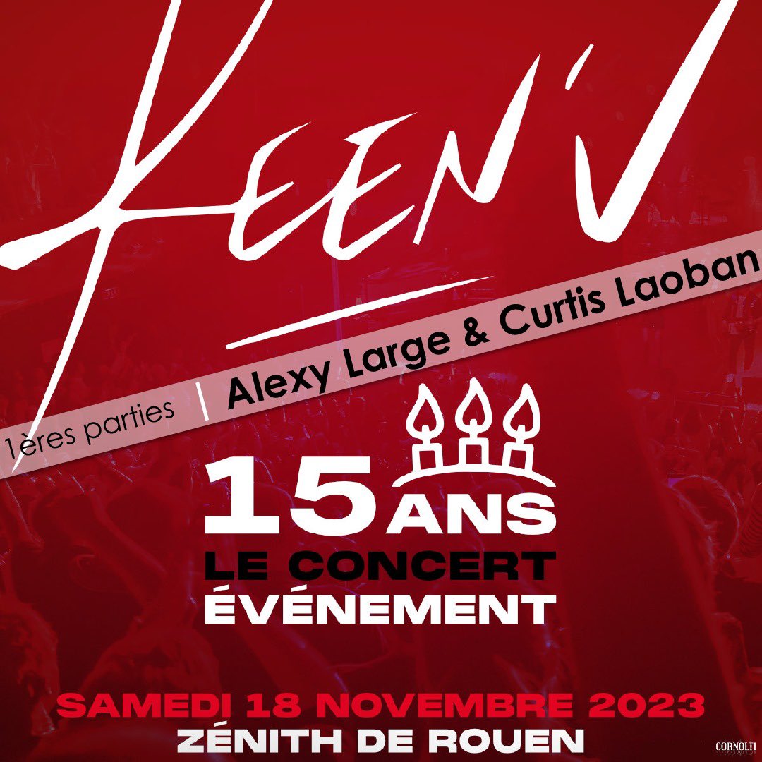 Dans 61 jours, <a href="/KeenvOfficiel/">💎KEEN’V💎</a> fêtera ses 15 ans de carrière sur scène !
61, c’est environ le nombre de places qu’il reste si vous voulez faire partie des + de 7 000 heureux qui vivront ce moment avec nous 😁