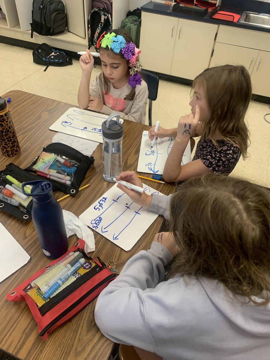 Using number lines to show and explain how we are rounding.