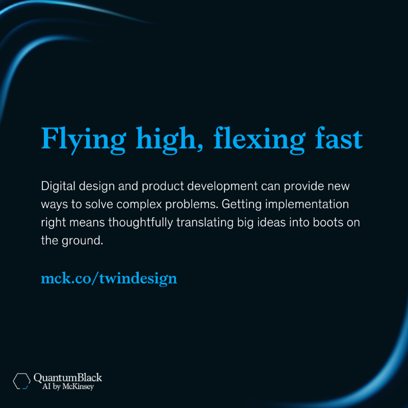 quantumblack's tweet photo. The global market for digital-twin technologies is forecasted to grow by 60% annually over the next 5 years, reaching $73.5 billion by 2027 - and you can discover our latest insights about this technology here. 👇